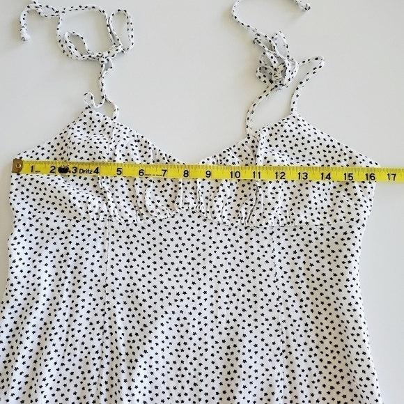 1127 * L.A. Hearts Polka Dot Baby Doll Dress White Black Size M - Picture 8 of 10